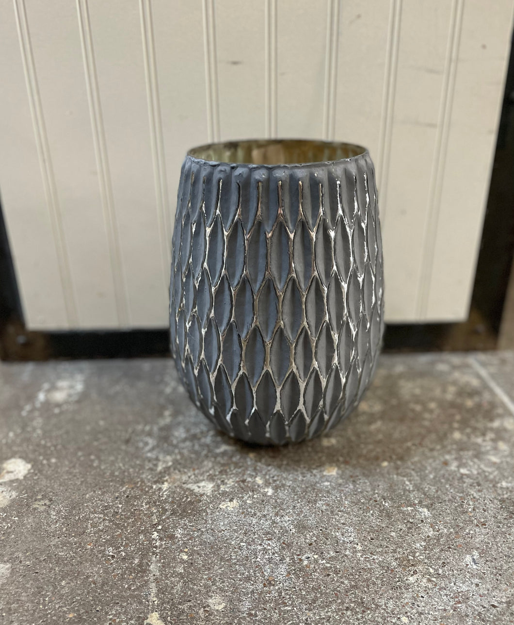 Gray Mercury Glass Vase