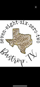 Leopard Print Bastrop TX Shirt