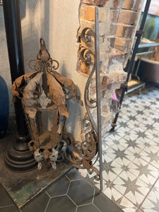Antique Metal Lantern with Hanging Arm