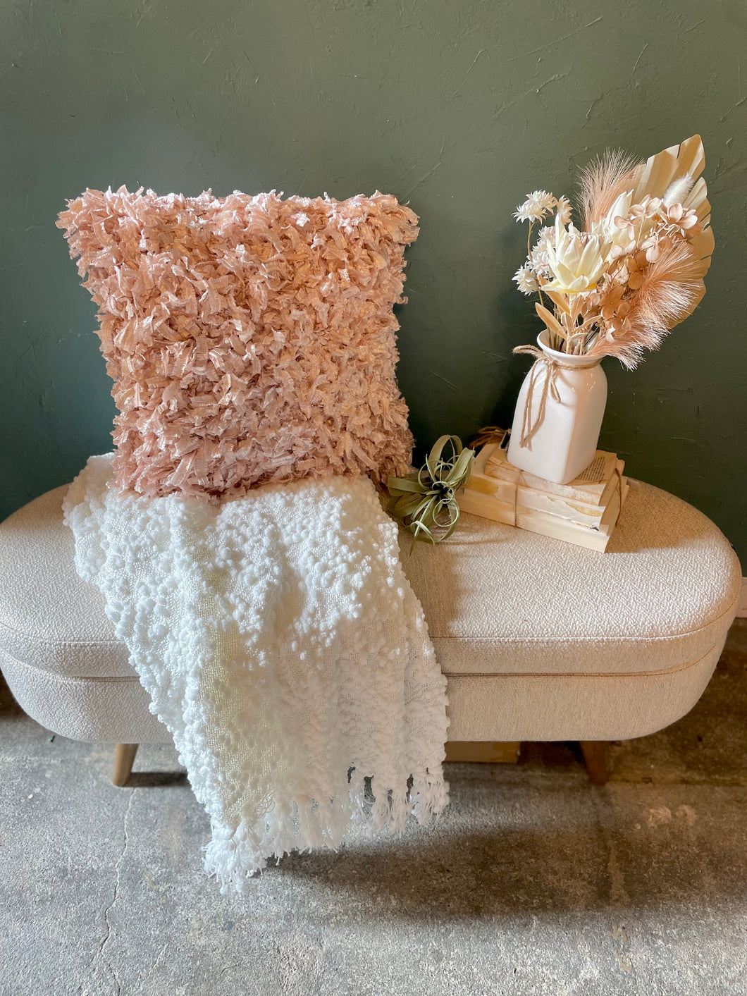 Pink Shag Pillow
