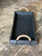 Load image into Gallery viewer, Black Wood Tray w/ Handles