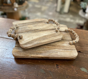 Rustic Tray w/ Beaded Handles