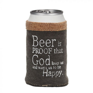 Black Denim Beer Can Holder