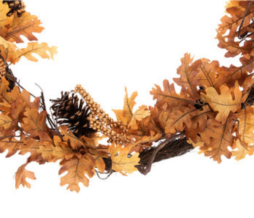 Bronze Oak Leaf & Pinecone Garland