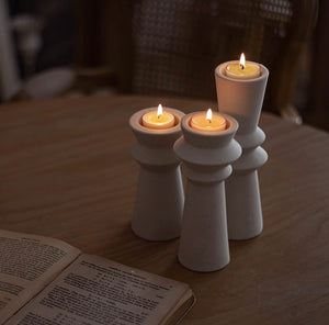 Ceramic Totem Candle Holder Set