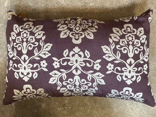 Grey/ Plum Lumbar Pillow