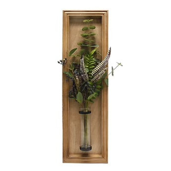 Feather and Berry Vase Wall Decor