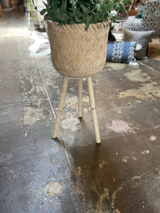 White Footed Basket Planter