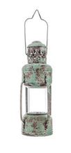 Load image into Gallery viewer, Green Distressed Metal Lantern