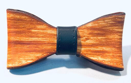 Wood Grain Snap-on Bow Tie - Black & White Interiors