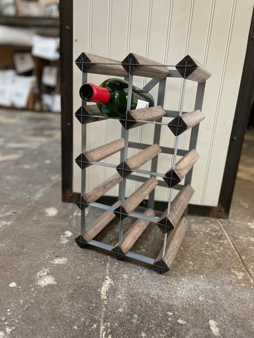 Wood & Metal Wine Rack