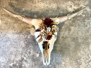 Shabby Chic Longhorn Skull