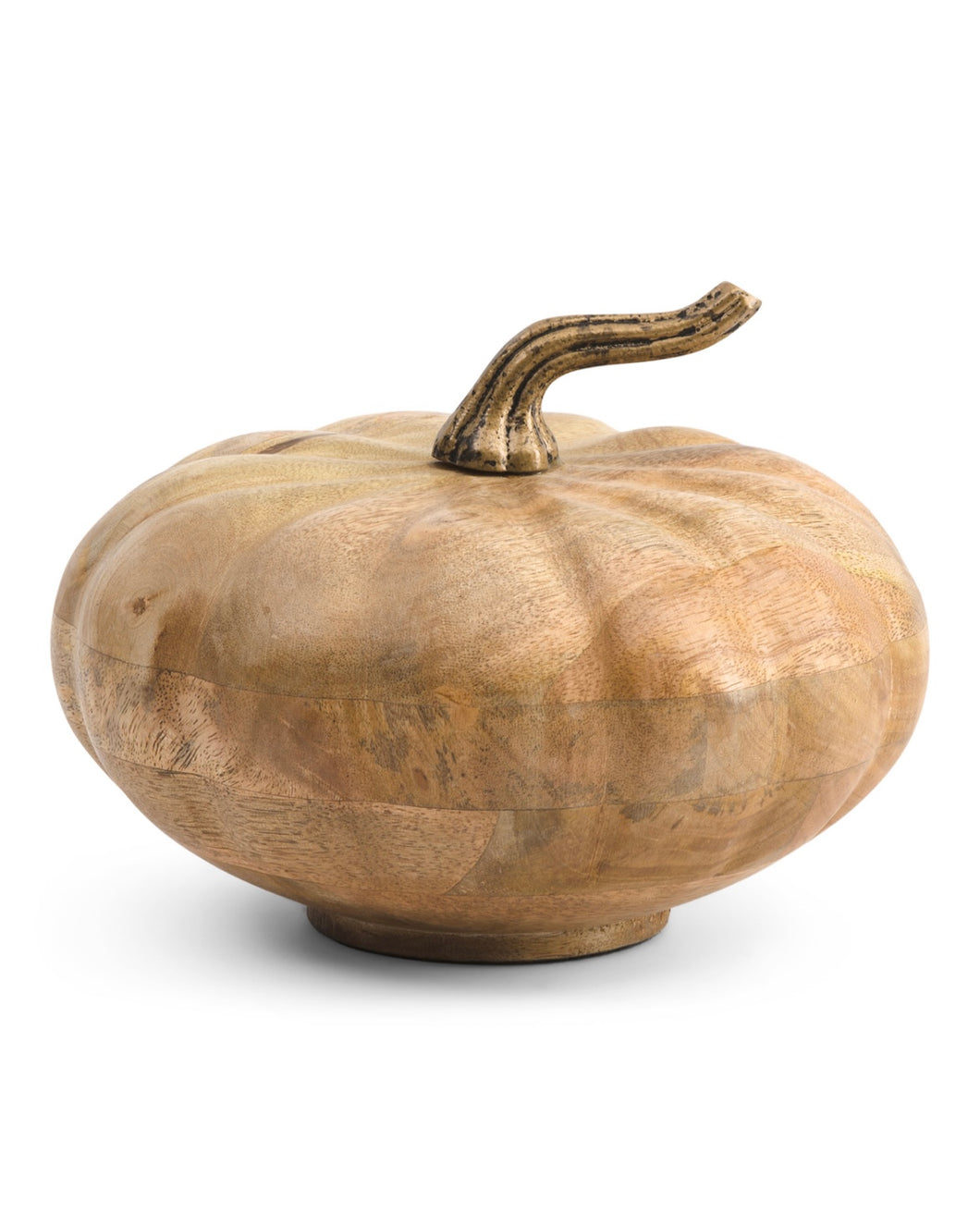 Natural Large Wood Pumpkin