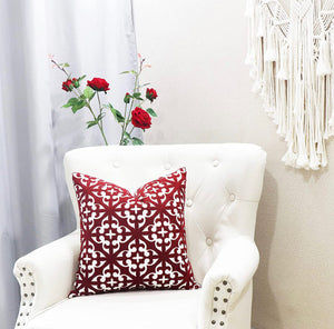 Red and White pillow cover