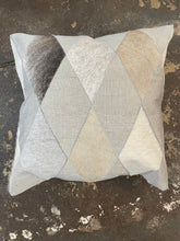 Load image into Gallery viewer, Diamond Cowhide Patchwork Pillow