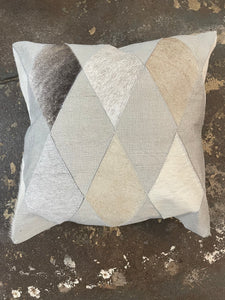 Diamond Cowhide Patchwork Pillow