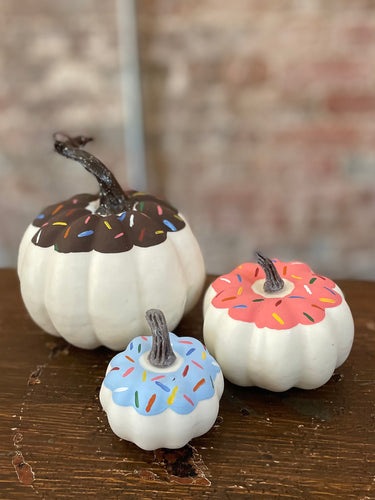Hand Painted Pumpkin-Donut Trio