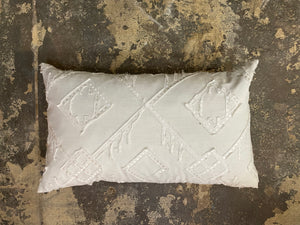 White Embellished Kidney Pillow