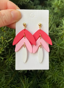 Pink Ombre Lily Acrylic Earrings