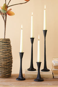 Cast Iron Taper Candle Holders S/4