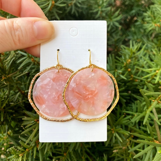 Pink Disc Chandelier Acrylic Earrings