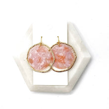 Load image into Gallery viewer, Pink Disc Chandelier Acrylic Earrings