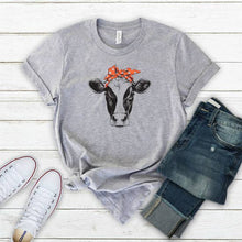 Load image into Gallery viewer, Betsy The Cow In Heather Light Gray - Black &amp; White Interiors