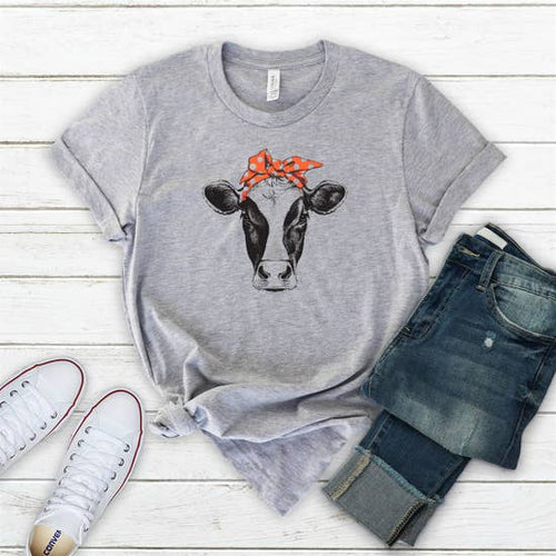 Betsy The Cow In Heather Light Gray - Black & White Interiors
