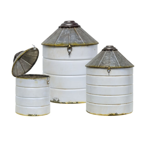 White Silo Canister Set