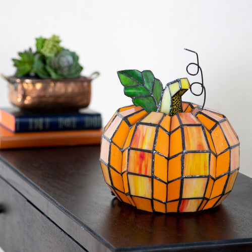 Stained Glass Pumpkin Accent Lamp