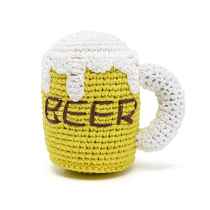 Crochet Dog Beer Toy