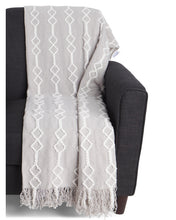 Load image into Gallery viewer, Tribal Inspired Throw Blanket-Gray &amp; White