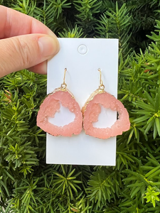 Coral Agate Earrings