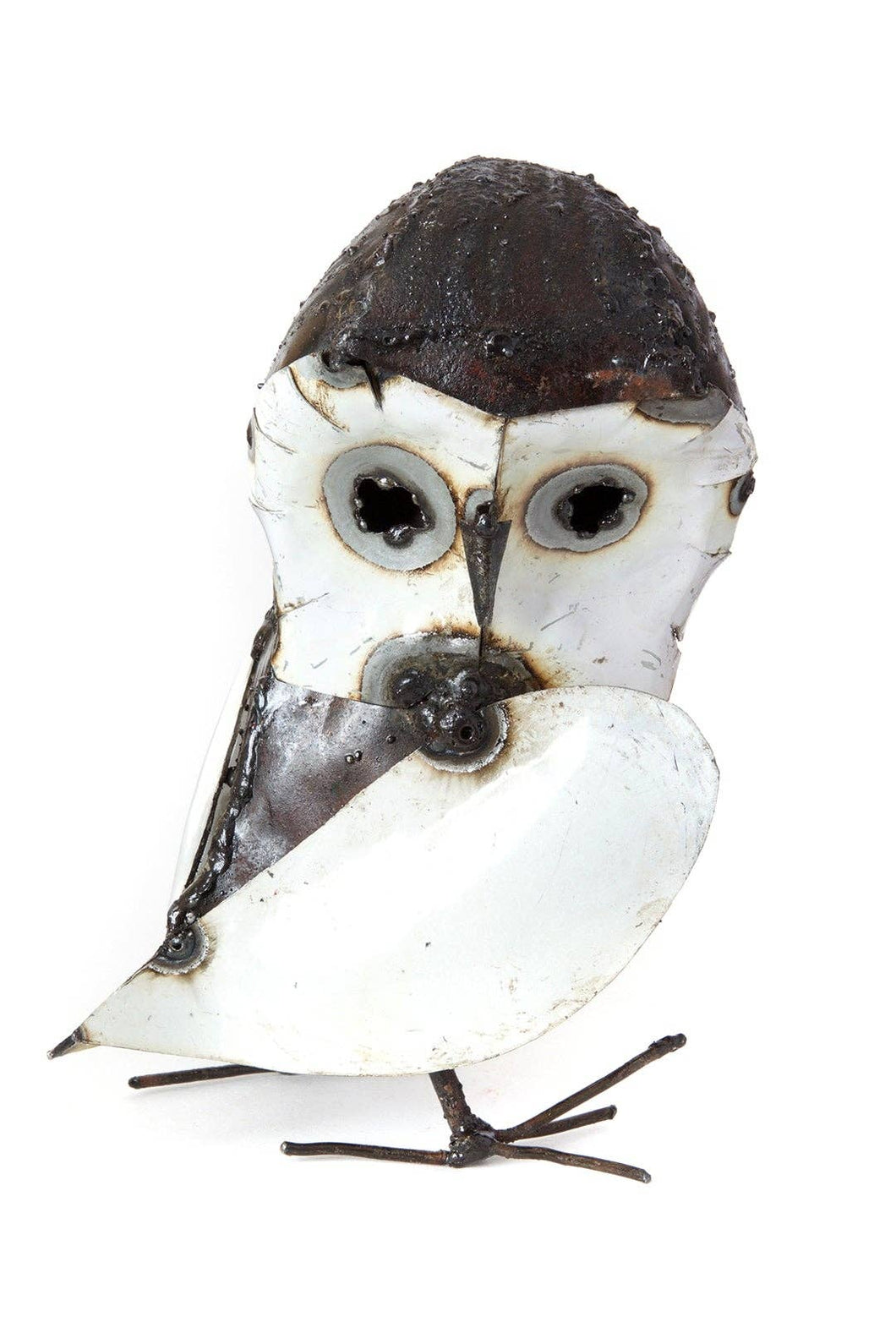 Recycled Metal Curious Owl-Medium