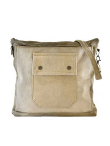 Recycled Military Tent Crossbody w/ Snap Pocket