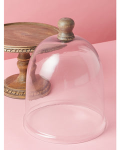Glass Dome With Wood Base