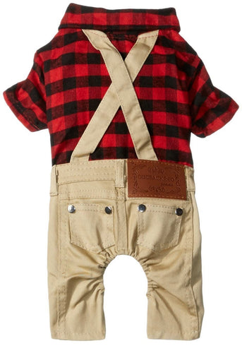 Plaid Shirt and Pants Doggy Outfit