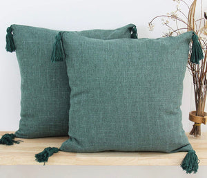 Boho Tassel Pillow-Green