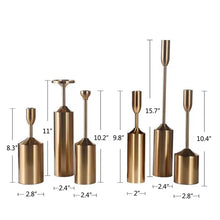 Load image into Gallery viewer, Gold Metal Candle Sticks-Set of 6