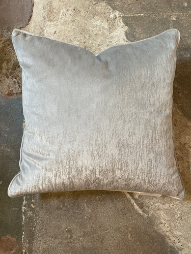 Tone on Tone Gray Velvet Pillow