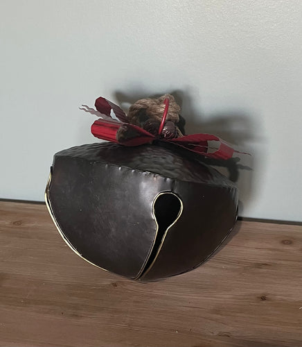 Jumbo Square Metal Bell With Bow