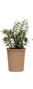 Faux Herb in Paper Pot