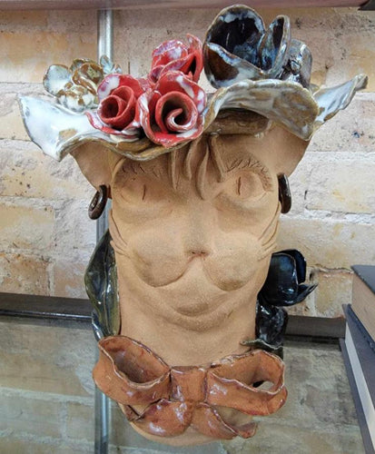 Cat Vase With Flower Hat