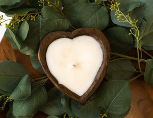 Wooden Heart Shaped Candle