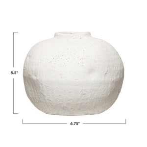 Terracotta Vase with White Volcano Finish