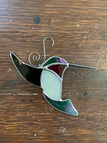 Stained Glass Hummingbird Ornament