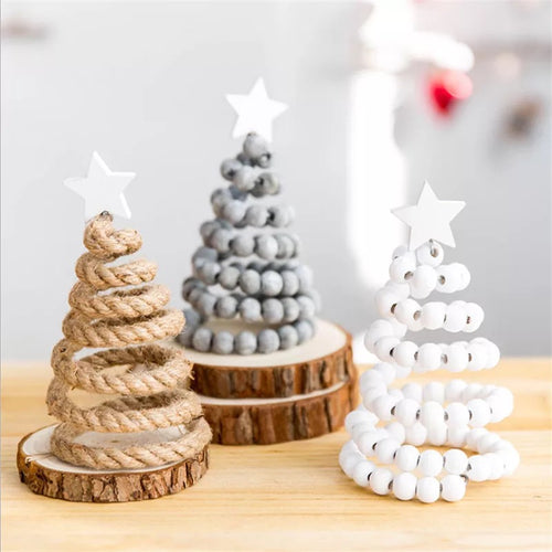 Rope and Beaded Christmas Trees