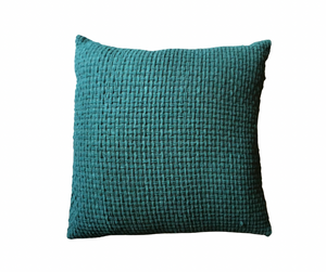 Teal Velvet/Cross Weave Pillow