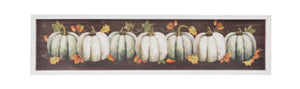 Green and White Pumpkin Framed Wall Decor
