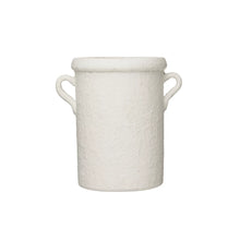 Load image into Gallery viewer, Distressed White Terracotta Crock With Handles